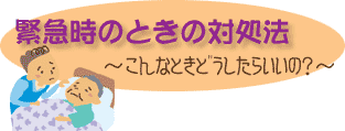 緊急時のときの対処法 〜こんなときどうしたらいいの?〜